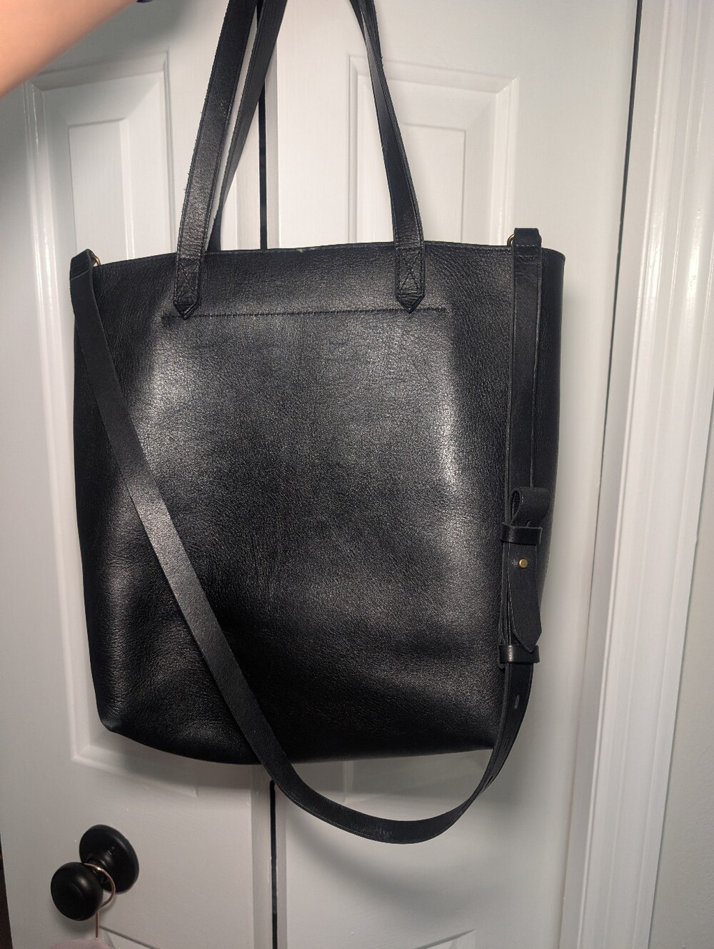 Madewell Black Leather Tote Minimalist Unlined Everyday Shoulder Bag